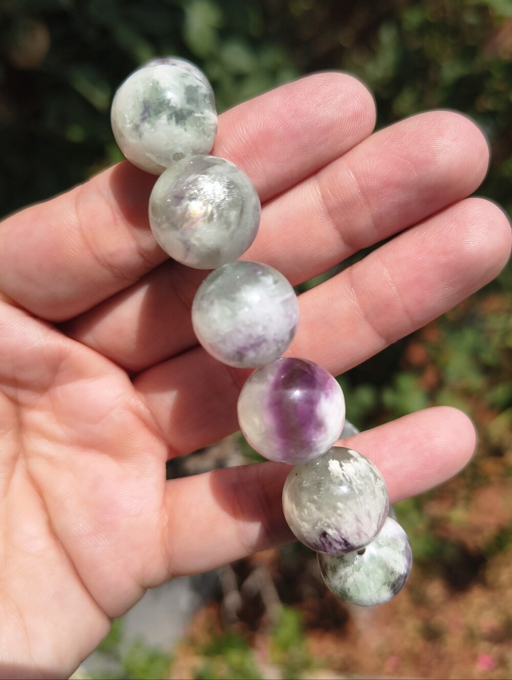 High Quality 16mm Feather Fluorite Statement Bracelet And Necklace Set - Picture 4 of 12